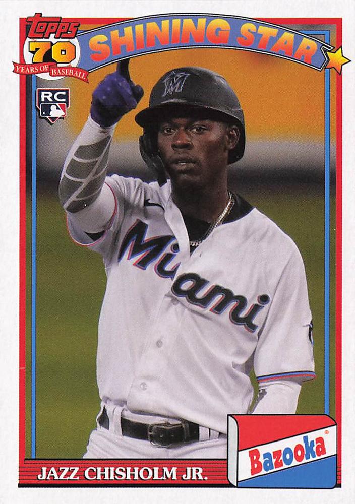 2021 Topps Archives 1991 Topps Bazooka Shining Stars Jazz Chisholm Jr. #91BZ-14 Miami Marlins