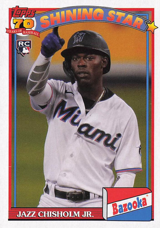 2021 Topps Archives 1991 Topps Bazooka Shining Stars Jazz Chisholm Jr. #91BZ-14 Miami Marlins