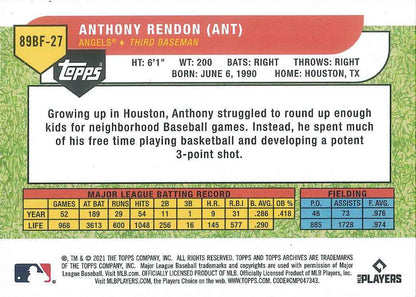 2021 Topps Archives 1989 Topps Big Foil Anthony Rendon #89BF-27 Los Angeles Angels