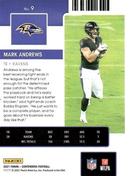 2021 Panini Contenders Season Ticket Mark Andrews  #9 Baltimore Ravens