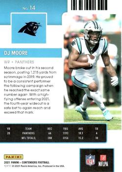 2021 Panini Contenders Season Ticket DJ Moore   #14 Carolina Panthers