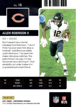2021 Panini Contenders Season Ticket Allen Robinson II  #18 Chicago Bears