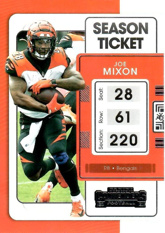 2021 Panini Contenders Season Ticket Joe Mixon  #21 Cincinnati Bengals