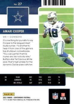 2021 Panini Contenders Season Ticket Amari Cooper  #27 Dallas Cowboys