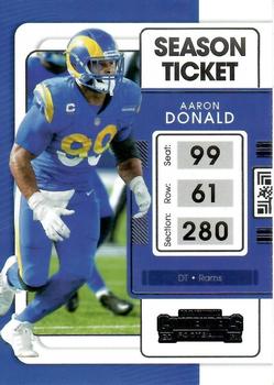 2021 Panini Contenders Season Ticket Aaron Donald  #56 Los Angeles Rams