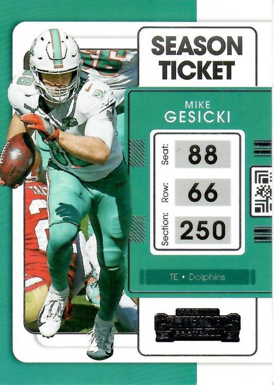 2021 Panini Contenders Season Ticket Mike Gesicki  #62 Miami Dolphins