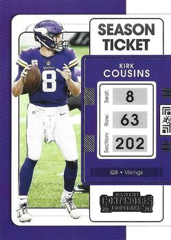 2021 Panini Contenders Season Ticket Kirk Cousins  #64 Minnesota Vikings