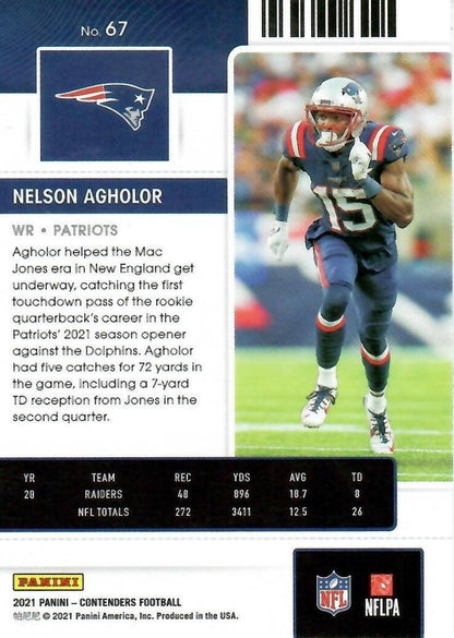 2021 Panini Contenders Season Ticket Nelson Agholor  #67 New England Patriots