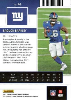 2021 Panini Contenders Season Ticket Saquon Barkley  #74 New York Giants