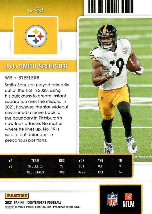 2021 Panini Contenders Season Ticket JuJu Smith-Schuster  #83 Pittsburgh Steelers