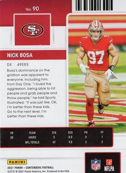 2021 Panini Contenders Season Ticket Nick Bosa  #90 San Francisco 49ers