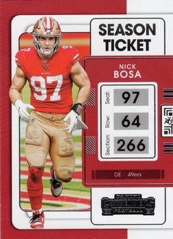 2021 Panini Contenders Season Ticket Nick Bosa  #90 San Francisco 49ers