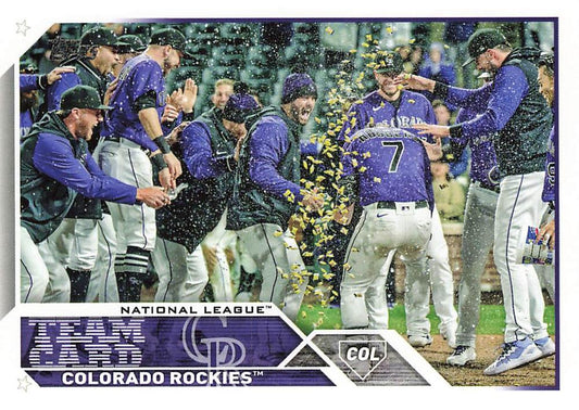 2023 Topps Colorado Rockies Team Card 445 Colorado Rockies