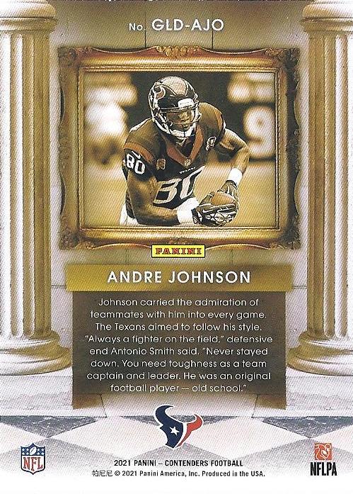 2021 Panini Contenders Gladiators Andre Johnson  GLD-AJO Houston Texans