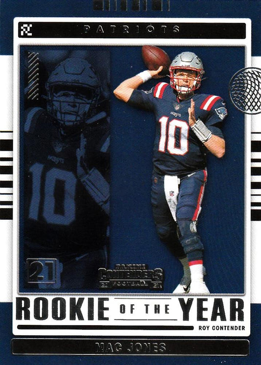 2021 Panini Contenders Rookie of the Year Contenders Mac Jones  ROY-MJO New England Patriots