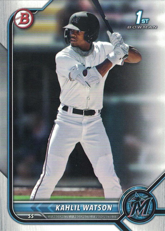 2022 Bowman Prospects 1st Bowman Kahlil Watson FBC BP-3 Miami Marlins