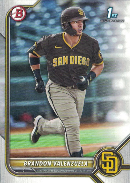 2022 Bowman Prospects 1st Bowman Brandon Valenzuela FBC BP-28 San Diego Padres