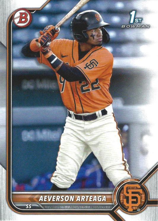 2022 Bowman Prospects 1st Bowman Aeverson Arteaga FBC BP-82 San Francisco Giants