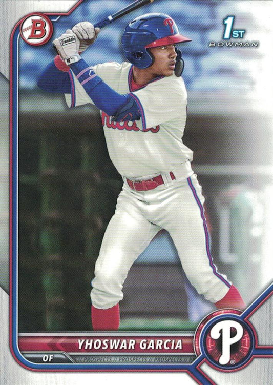 2022 Bowman Prospects 1st Bowman Yhoswar Garcia FBC BP-90 Philadelphia Phillies
