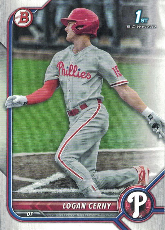 2022 Bowman Prospects 1st Bowman Logan Cerny FBC BP-120 Philadelphia Phillies