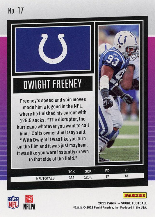 2022 Panini Score Base Dwight Freeney #17 Indianapolis Colts