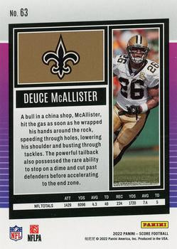 2022 Panini Score Base Deuce McAllister #63 New Orleans Saints