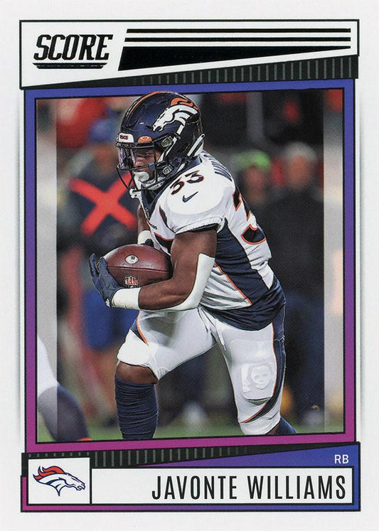 2022 Panini Score Base Javonte Williams #79 Denver Broncos