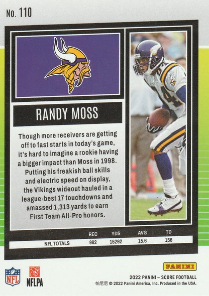2022 Panini Score Base Randy Moss #110 Minnesota Vikings