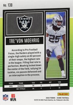 2022 Panini Score Base Tre'von Moehrig #130 Las Vegas Raiders
