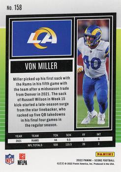 2022 Panini Score Base Von Miller #158 Los Angeles Rams