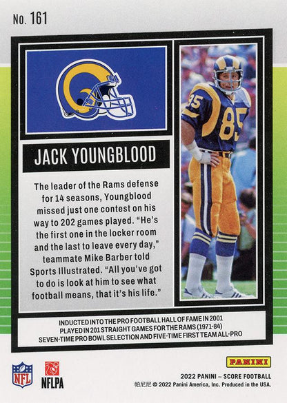 2022 Panini Score Base Jack Youngblood #161 Los Angeles Rams