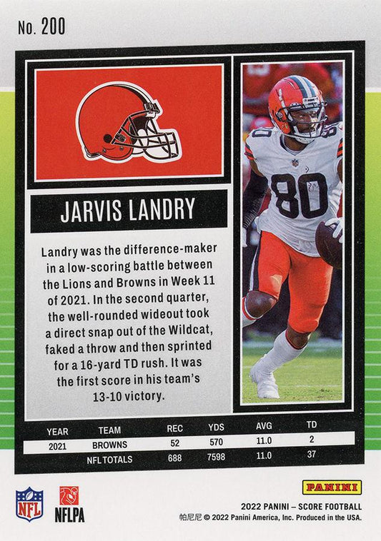 2022 Panini Score Base Jarvis Landry #200 Cleveland Browns