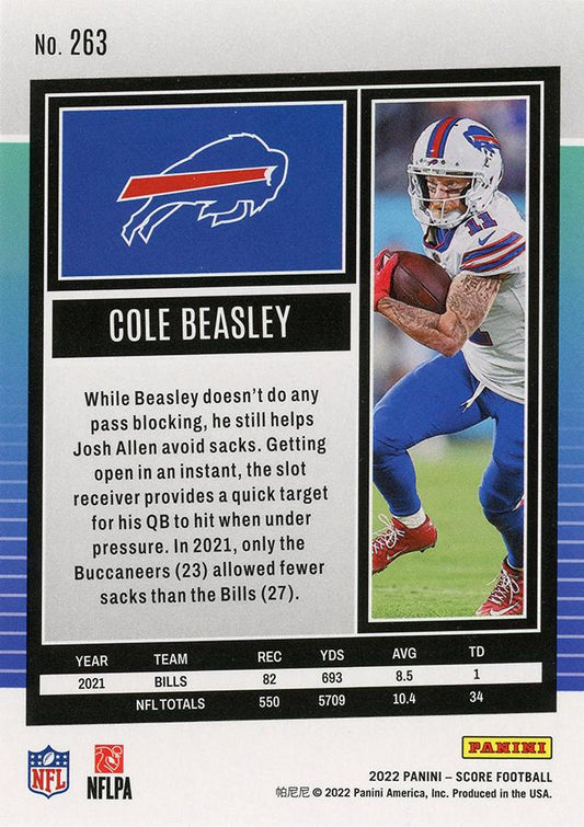 2022 Panini Score Base Cole Beasley #263 Buffalo Bills