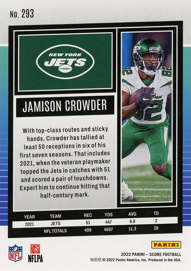 2022 Panini Score Base Jamison Crowder #293 New York Jets
