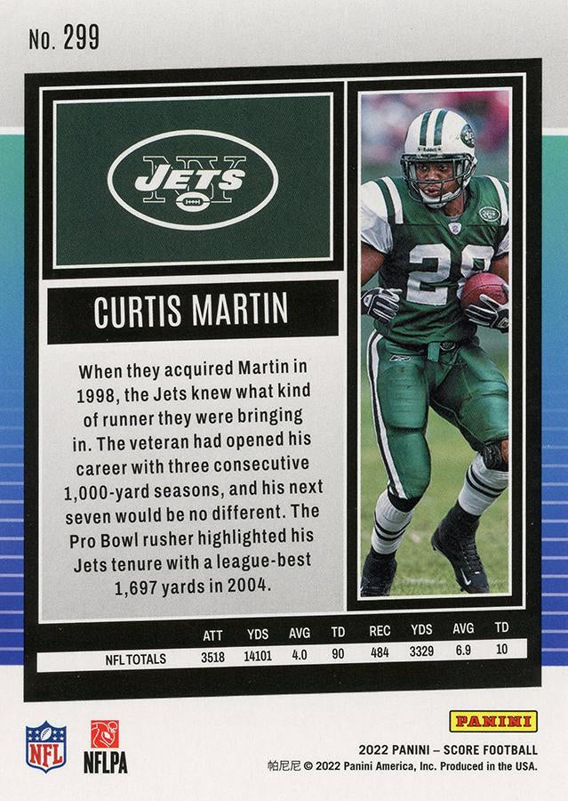 2022 Panini Score Base Curtis Martin #299 New York Jets