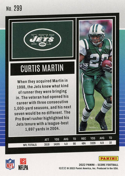 2022 Panini Score Base Curtis Martin #299 New York Jets