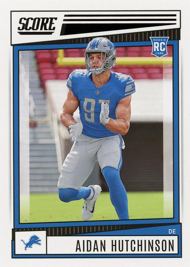2022 Panini Score Rookies Aidan Hutchinson RC #307 Detroit Lions
