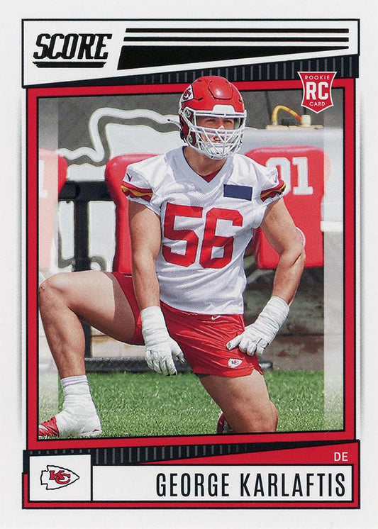 2022 Panini Score Rookies George Karlaftis RC #314 Kansas City Chiefs