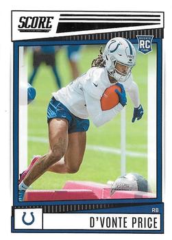 2022 Panini Score Rookies D'Vonte Price RC #339 Indianapolis Colts