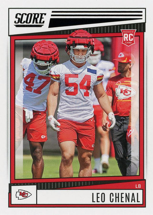 2022 Panini Score Rookies Leo Chenal RC #354 Kansas City Chiefs