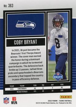 2022 Panini Score Rookies Coby Bryant RC #363 Seattle Seahawks