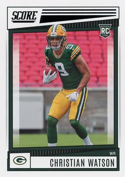 2022 Panini Score Rookies Christian Watson RC #367 Green Bay Packers