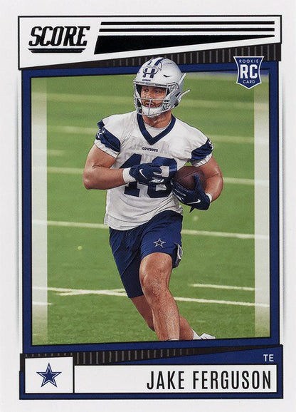 2022 Panini Score Rookies Jake Ferguson RC #375 Dallas Cowboys