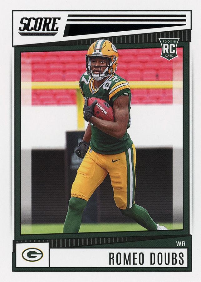 2022 Panini Score Rookies Romeo Doubs RC #389 Green Bay Packers