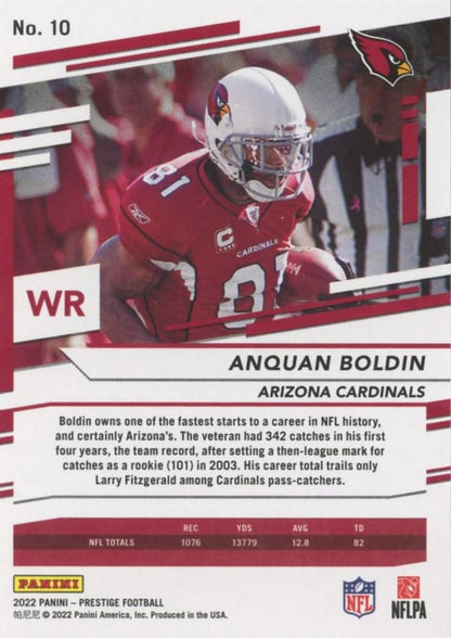 2022 Panini Prestige Base Anquan Boldin #10 Arizona Cardinals