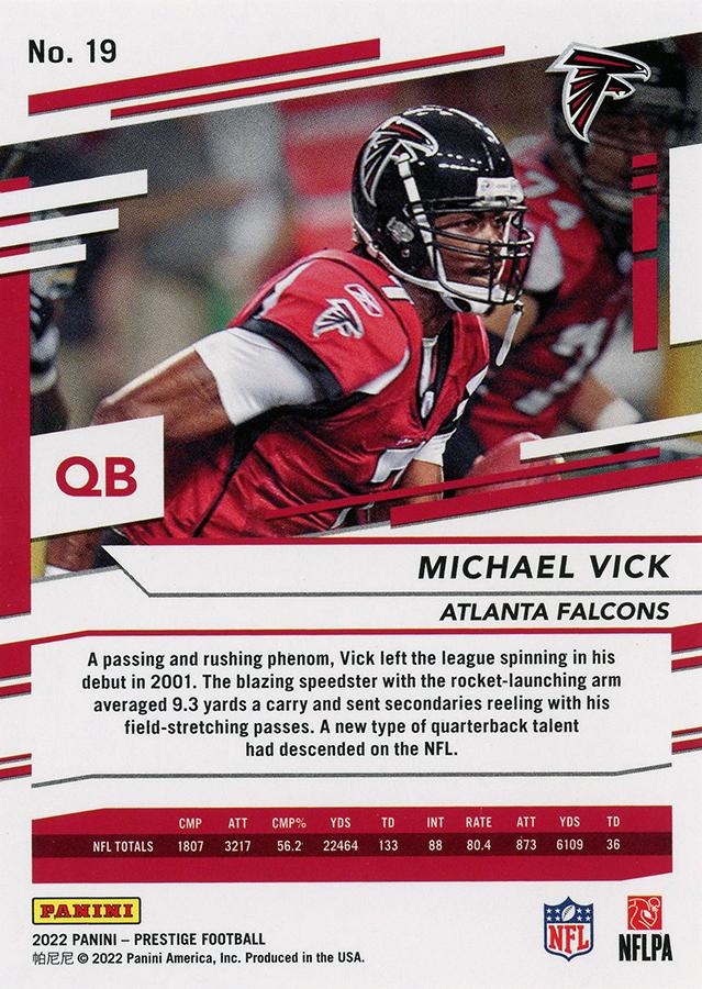 2022 Panini Prestige Base Michael Vick #19 Atlanta Falcons