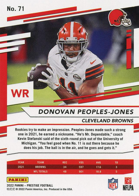 2022 Panini Prestige Base Donovan Peoples-Jones #71 Cleveland Browns