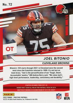 2022 Panini Prestige Base Joel Bitonio #72 Cleveland Browns