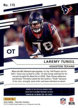 2022 Panini Prestige Base Laremy Tunsil #115 Houston Texans