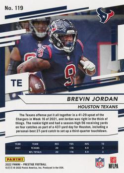 2022 Panini Prestige Base Brevin Jordan #119 Houston Texans